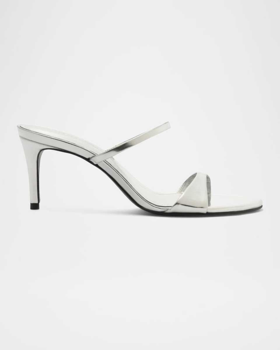 Jessica Leather Mid-Heel Mule Sandals